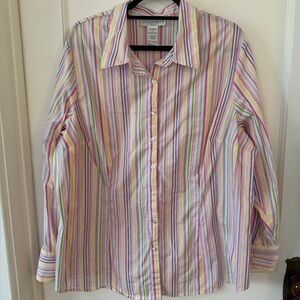 Sag harbor Stretch Multicolor Striped Women’s Shirt. Size 2X